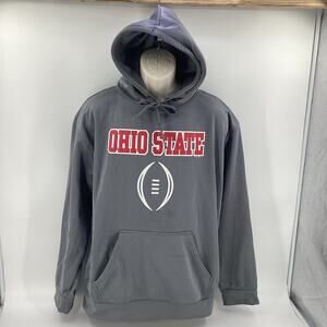 The Ohio State Buckeyes Men’s Football Hoodie Gray Red White Size Large 209